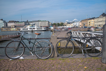 自行车旧城的赫尔辛基图片