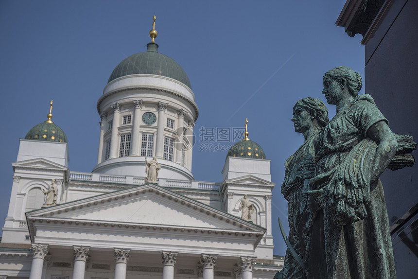 芬兰赫尔辛基老城的卢瑟兰大教堂图片
