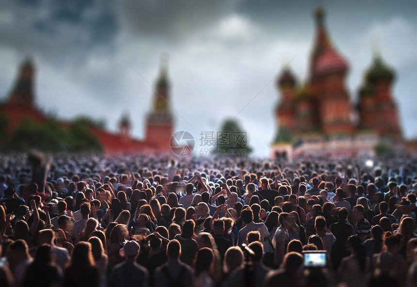莫斯科红色广场的音乐会大群人图片