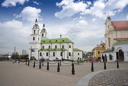崇拜全部的白俄罗斯明斯克的所徒教堂东欧背景