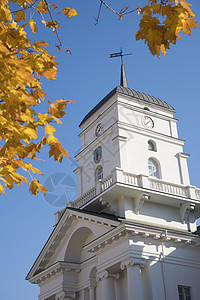 明斯克市的市政厅白俄罗斯共国的秋天图片