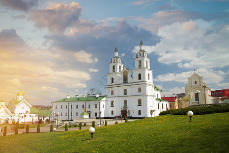 崇拜全部的白俄罗斯明斯克的所徒教堂东欧背景