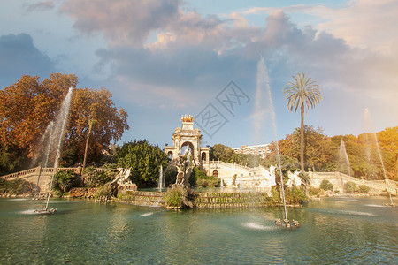 欧洲巴塞罗那喷泉图片