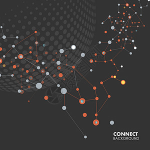 矢量半色调圆与分子连接矢量半色调圆与分子连接图片