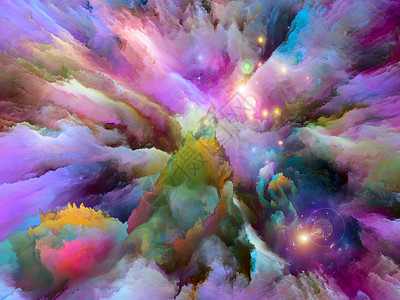 彩色爆炸系列分形颜料的成丰富的纹理适合想象创造力艺术项目的背景图片