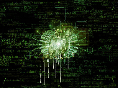 四维系列中教育数学科学技术学科维度分形结构数字的背景图片