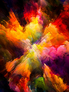 彩色爆炸系列艺术想象的上,由五颜六色的条纹制成的抽象图片