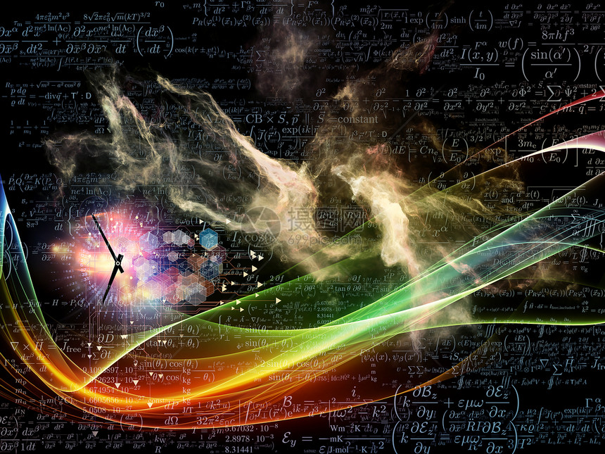 技术系列浪潮由灯光分形技术元素成的,与科学哲学形而上学现代技术关的项目的背景图片