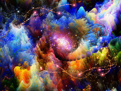 以幻想梦想创造力想象力艺术为的彩色分形湍流抽象图片