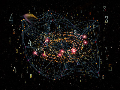 网络系列网络科学教育现代技术的相关抽象元素的成图片