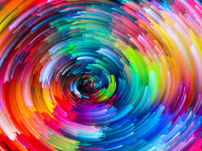 动态颜色系列彩色分形云元素自然艺术创造力等方的构成图片