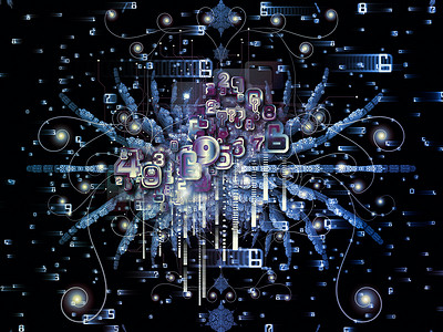 四维系列中教育数学科学技术学科维度分形结构数字的背景背景图片