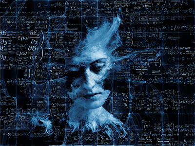 们谁系列关于哲学宗教数学科学技术教育的超现实人类肖像分形数学模式的背景背景图片