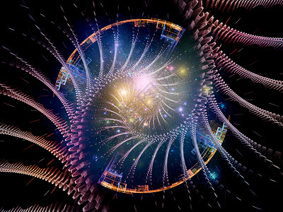分形漩涡系列以光分形几何图案为的抽象,现代科学技术的插图图片