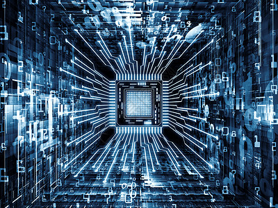 三维图素材计算机系列以分形环境为视角的CPU三维图计算机科学数字世界虚拟现实现代技术的隐喻背景