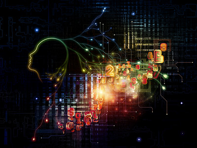 人工智能系列关于思维逻辑计算机未来技术的人类概况数字的安排图片