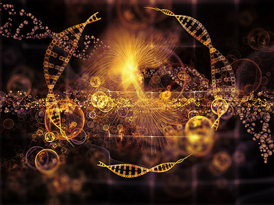 分子梦系列原子分子分形元素的创造排列生物学化学技术科学教育学科的隐喻图片