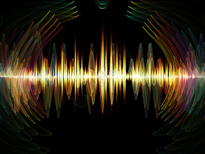 波函数序列彩色正弦振动光分形元素的成背景项目的声音均衡器,音乐频谱量子概率背景图片