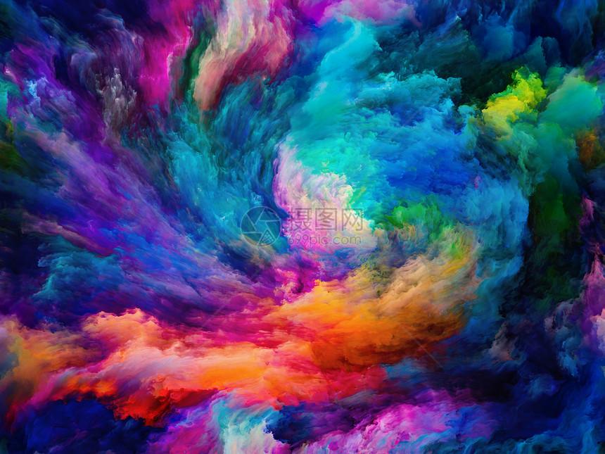 涡旋扭漩涡系列画布上色彩运动的创造安排,艺术创造力想象力的隐喻图片