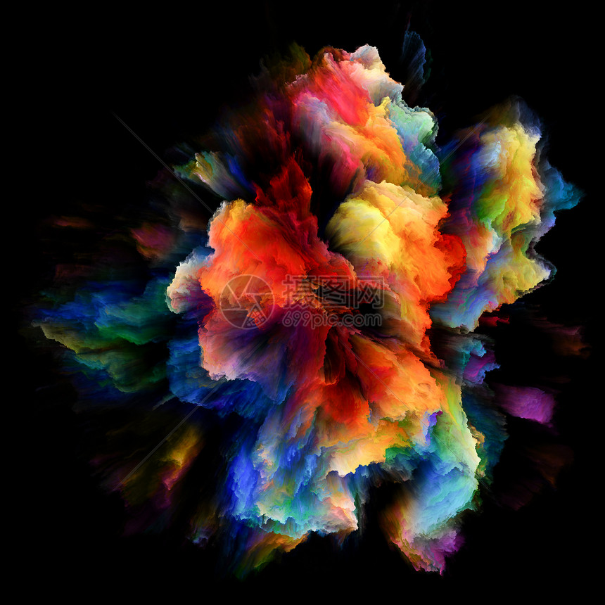 色彩情感系列以色彩爆发为的抽象,想象力创造力艺术上爆发了飞溅图片