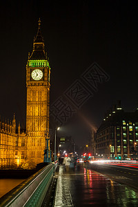 大本钟,议会大厦,威斯敏斯特桥,伦敦晚上图片