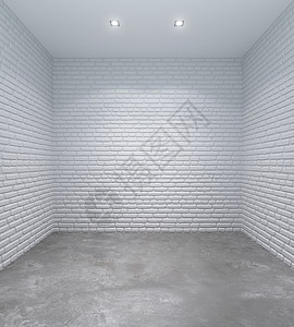 砖墙的空白色房间图片