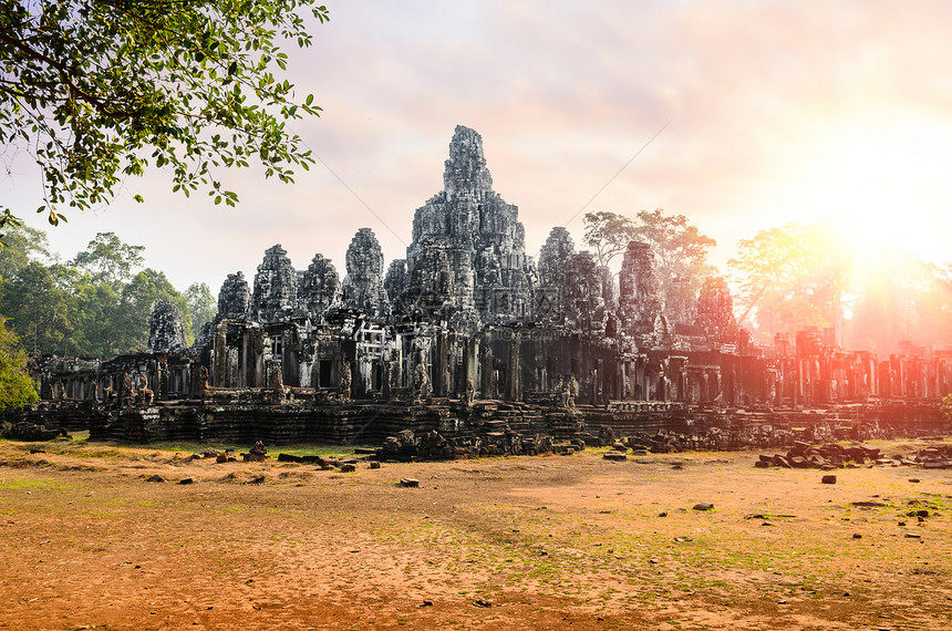 普拉萨特刺刀,吴哥高棉寺庙建筑群的部分,东南亚受游客欢迎的古代地标礼拜场所西姆收获,柬埔寨刺刀寺图片