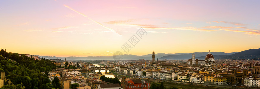夏天的日落佛罗伦萨夏季日落全景,托斯卡纳,意大利图片
