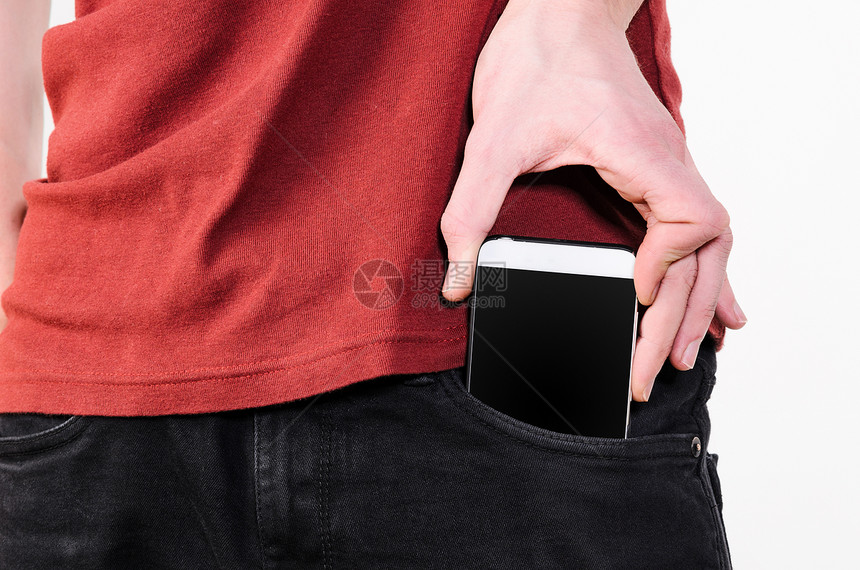 口袋里手机把现代智能手机口袋里出来图片