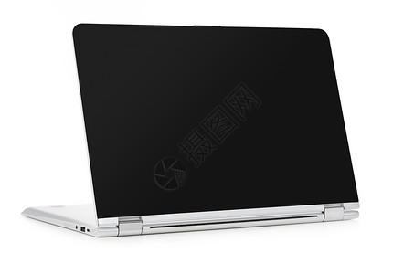 可兑换笔记本电脑可换笔记本电脑与空白屏幕隔离白色背景背景图片