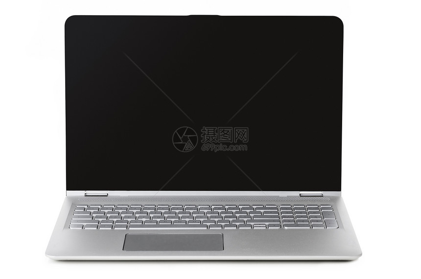 可兑换笔记本电脑可换笔记本电脑与空白屏幕隔离白色背景图片