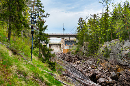芬兰伊玛特拉的大坝芬兰伊玛特拉的水力发电厂大坝高清图片