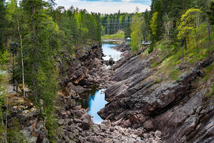 伊玛特拉,索米芬兰芬兰伊玛特拉的Vuoksa河岩石峡谷景观图片