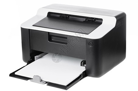 紧凑型打印机隔离紧凑型激光家庭打印机隔离白色背景高清图片