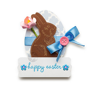 创意复活节照片的兔子与个鸡蛋由纸白色背景背景图片
