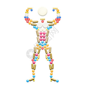 兴奋剂类固醇激素的形状,个摆姿势的肌肉健美图片