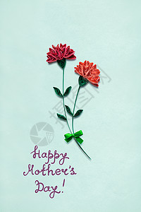 创意母亲节照片的花制成的纸int背景图片