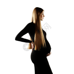 轻孕妇的肖像怀孕,爱,人期望的快乐的孕妇长发图片