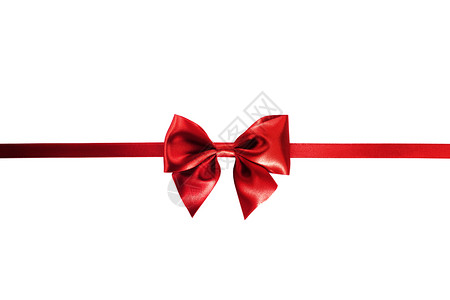 红色礼物蝴蝶结白色上红色礼品弓隔离白色背景上背景图片