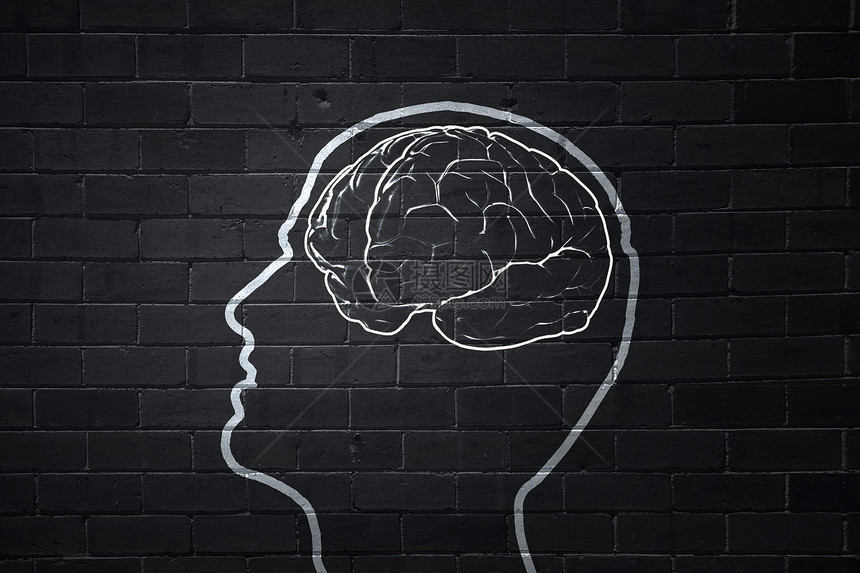人类的大脑人的手黑板上画大脑图片