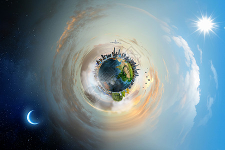 地球下的城市们的地球行星地球蓝色多云的天空背景下这幅图像的元素由美国宇航局提供背景