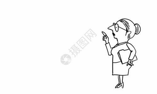 摩羯座女版卡通卡通趣的女人白色背景上趣的女老师的漫画背景