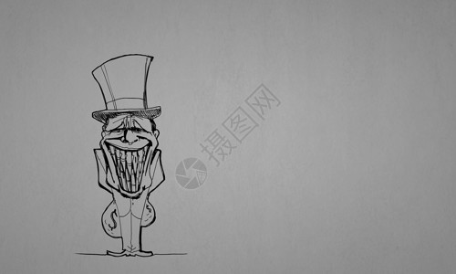 漫画素材黑白卡通趣的人灰色背景上滑稽银行家的漫画背景