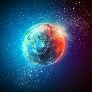 地球行星地球行星太空中的彩色图像图片