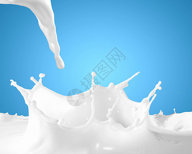 牛奶飞溅的图像牛奶溅彩色背景上的图像图片