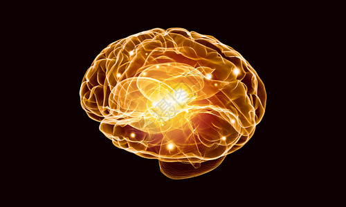 黑色背景下人脑的人类智力人类的大脑背景图片