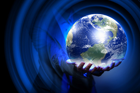全球商业网络蓝色全球技术背景与地球这幅图像的元素由美国宇航局提供图片