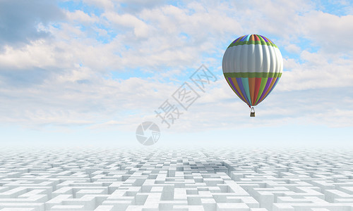 空中堡垒天空中气球天空中高高飞的图像高清图片