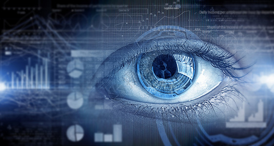 眼睛扫描密切人类数字技术背景的关注背景图片