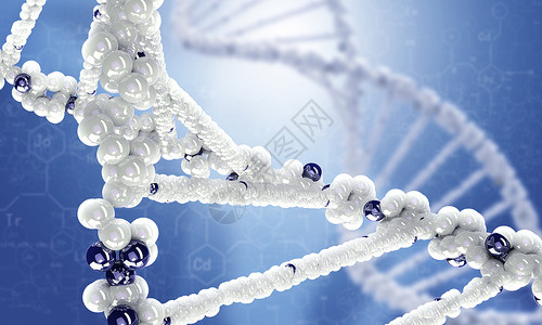 DNA分子蓝色背景下DNA分子的生物化学图片